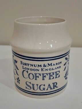 Vintage Crown Devon Fortnum & Mason Coffee Sugar Canister Jar Cottage Decor
